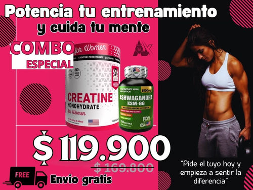 CREATINA + ASHWAGANDA KSM - 66