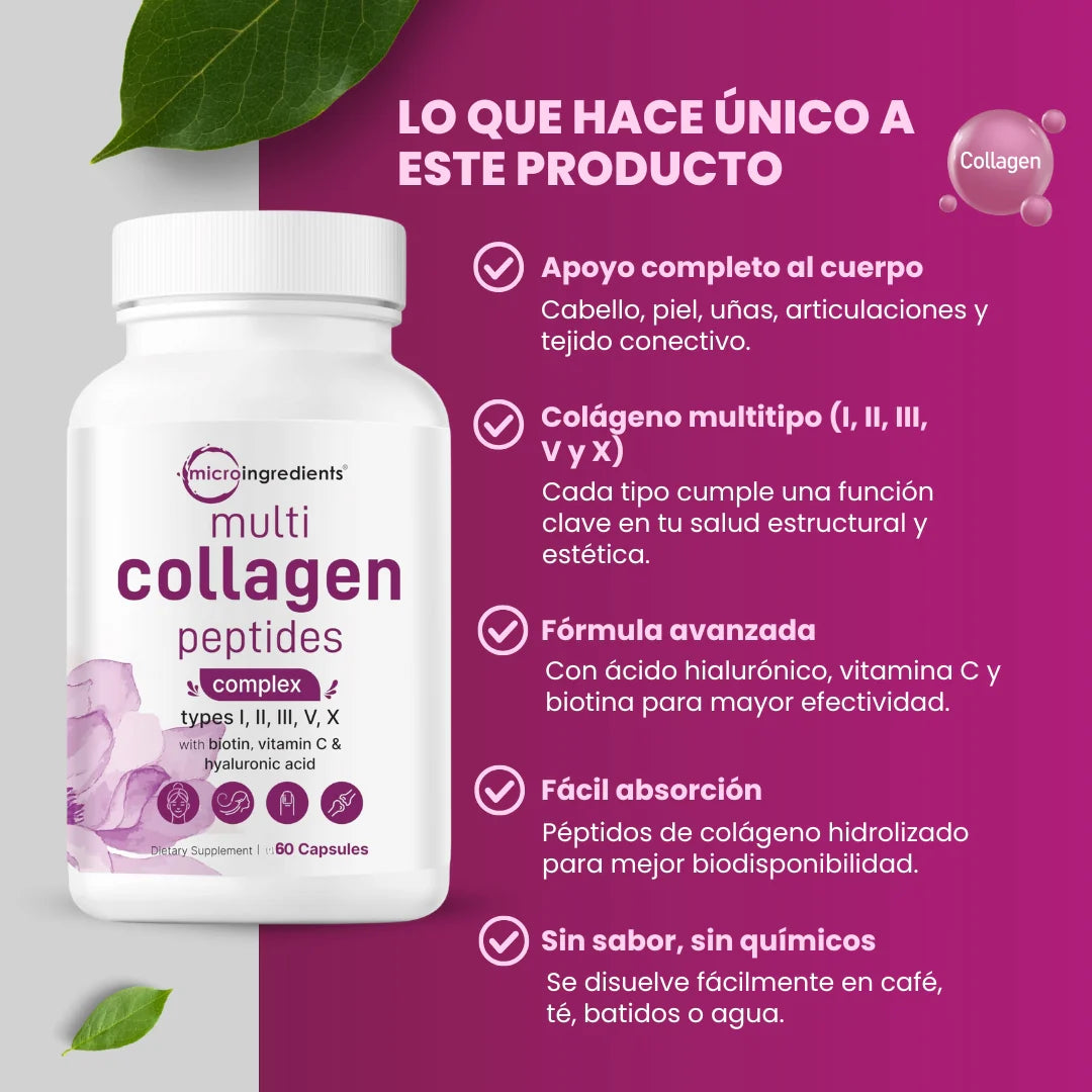 💖 Colágeno I, II,IIV,V,X + vitaminas: la fórmula completa que sí funciona