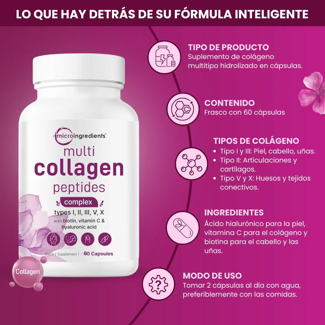 💖 Colágeno I, II,IIV,V,X + vitaminas: la fórmula completa que sí funciona