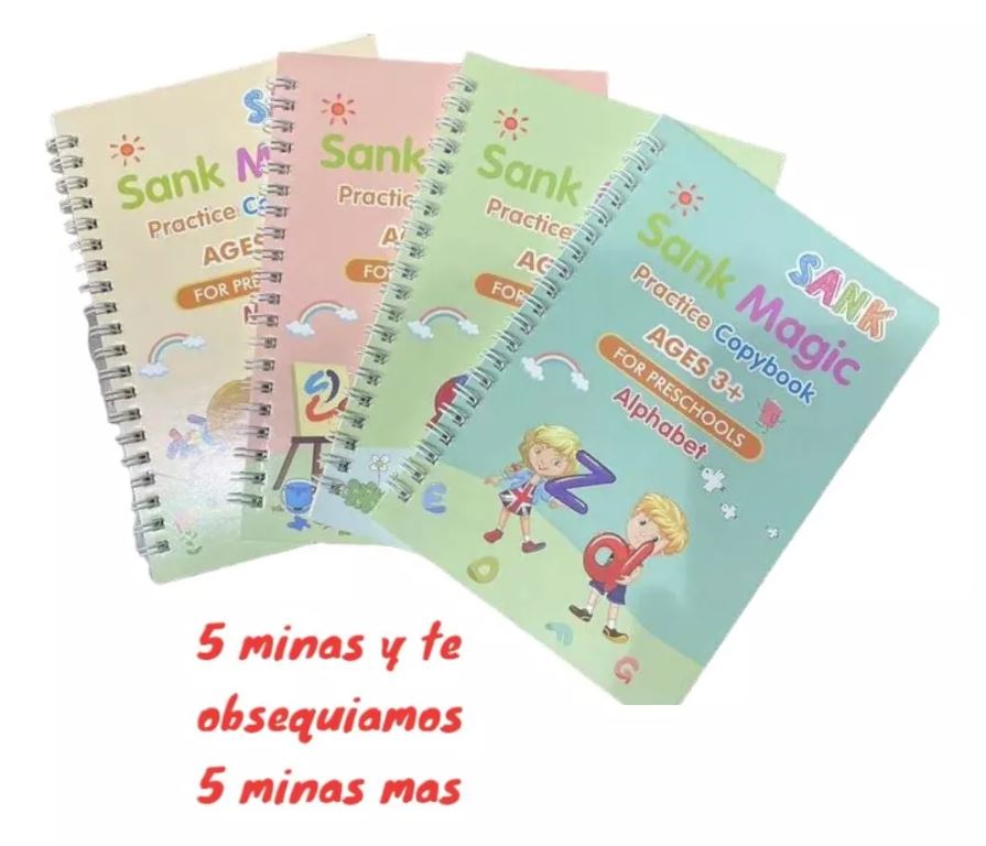 Set De 4 Libros Mágicos De Caligrafía