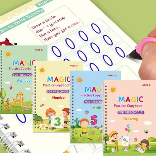Set De 4 Libros Mágicos De Caligrafía